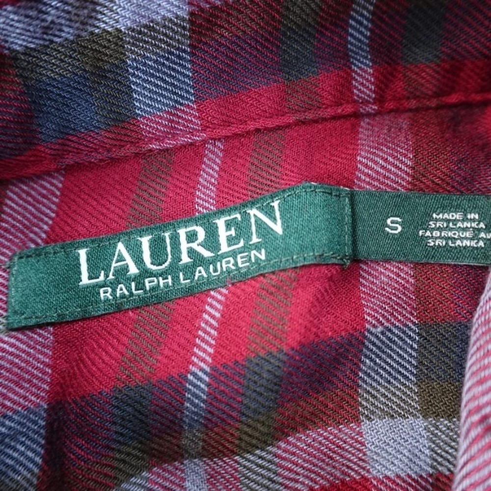 Ralph Lauren Shirt Womens S Red Plaid Flannel Button Down Long Sleeve Outdoor - Picture 4 of 13